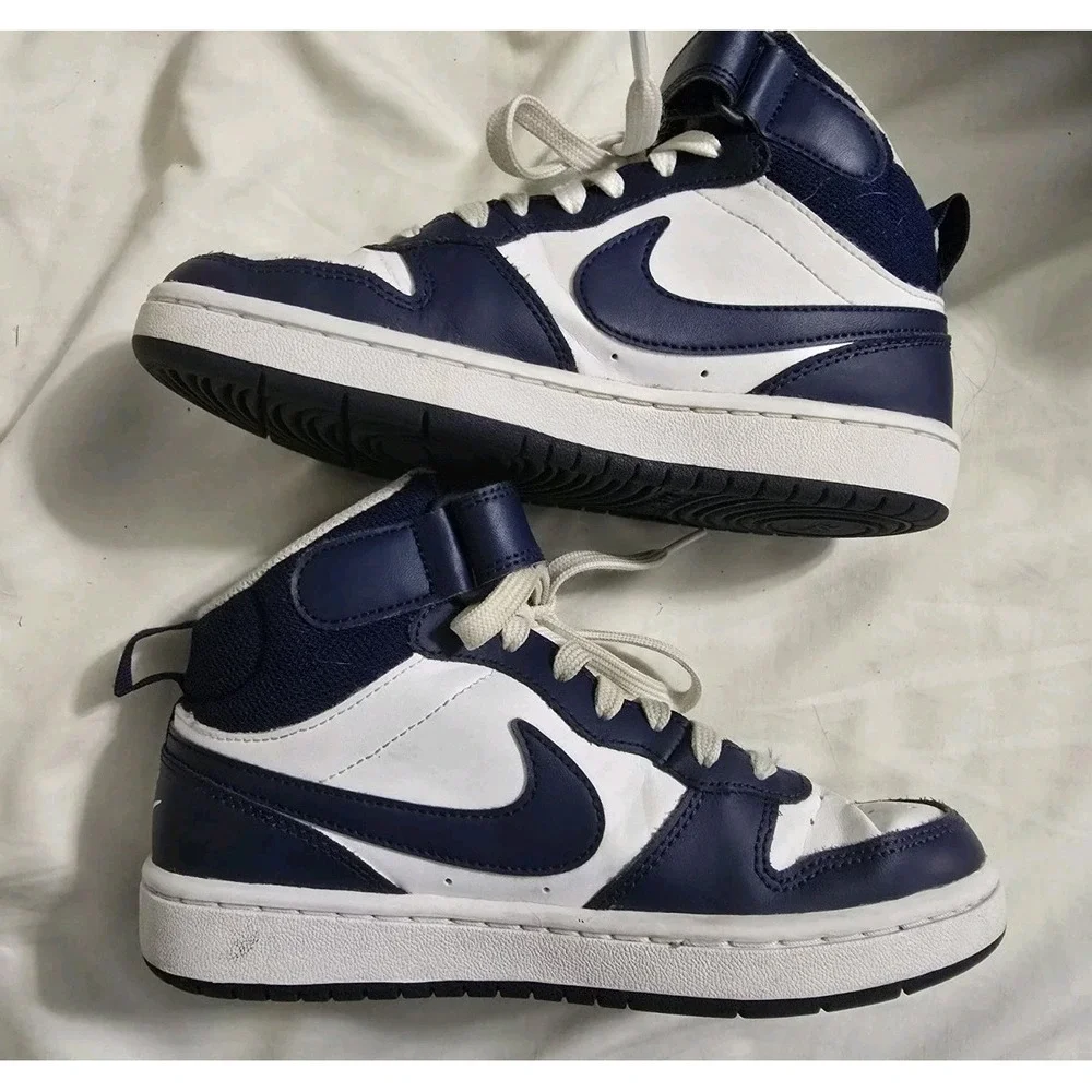 Nike Court Borough Mid 2 (GS) White Blue CD7782 107 Size‎ 3.5Y